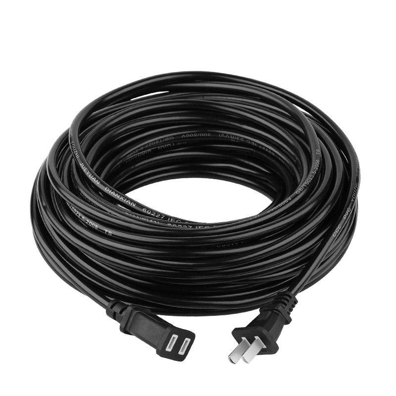 Outdoor Power Extension Cord - US-Kanada 2-poliges Stecker-zu-Buchse-Verlängerungskabel, NEMA 1-15P zu