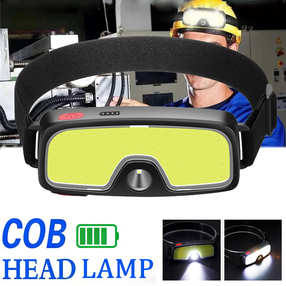 Outdoor Power Head - Leistungsstarke COB-Stirnlampe, Typ C/USB, wiederaufladbare Stirnlampe,