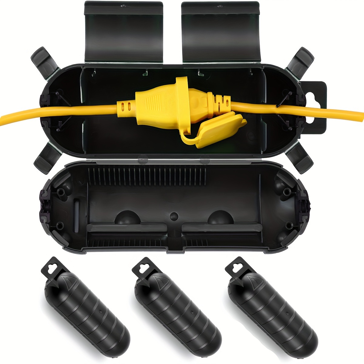Outdoor Power Extension Cord - Verlängerungskabel, Steckeranschluss, schützende Sicherheitsabdeckung, wasserabweisend, für