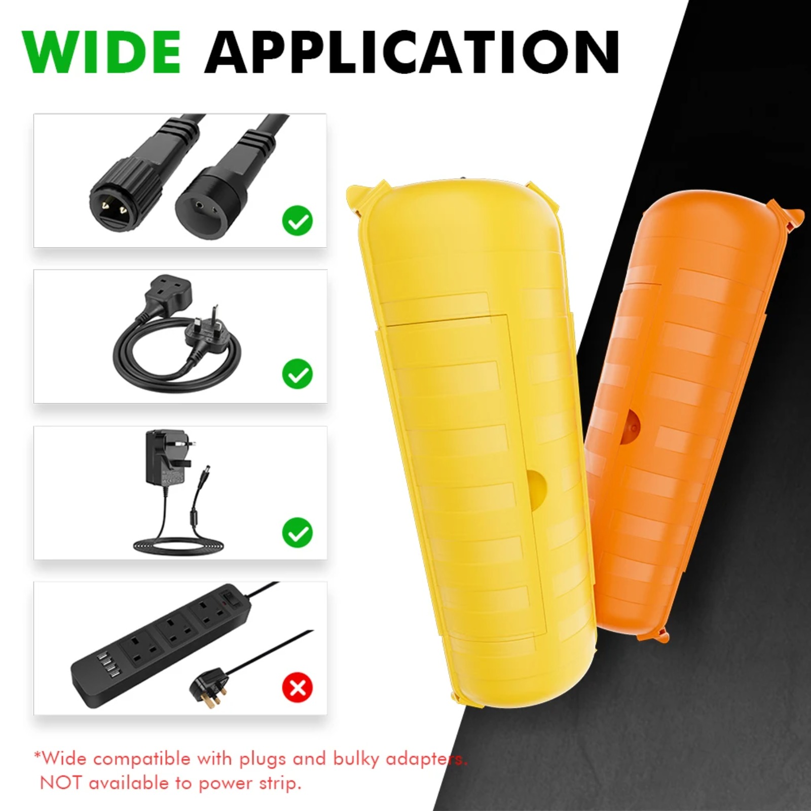 Outdoor Power Extension Cord - IP44 Outdoor-Verlängerungskabelabdeckung 29x11x7,5cm Robuste PP-Elektrobox für