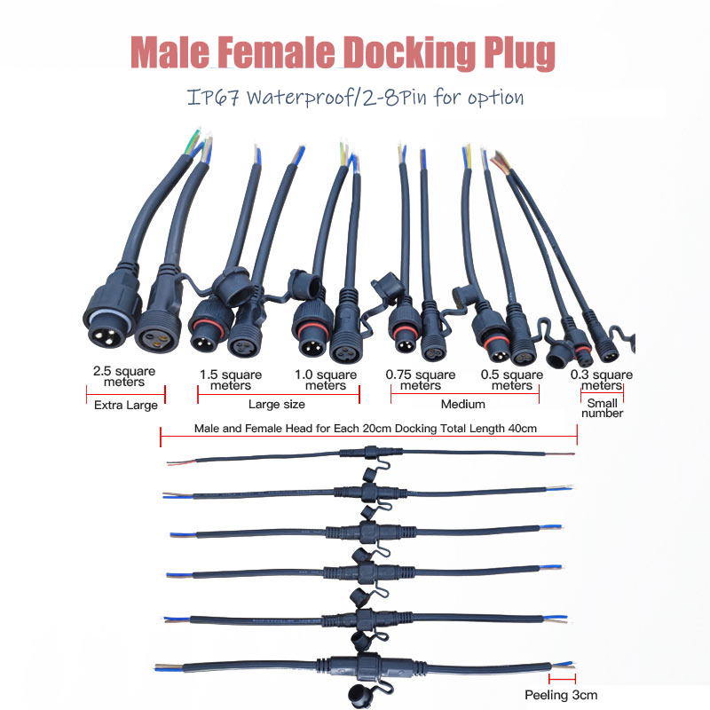 Outdoor Power Extension Cord - Stecker Buchse Verlängerung kabel Stecker ip68