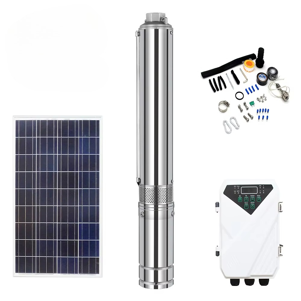 Water Pump Submersible - Hochdruck-Bewässerungspumpe 1,25 Zoll Solarbetriebene Tauchpumpe für