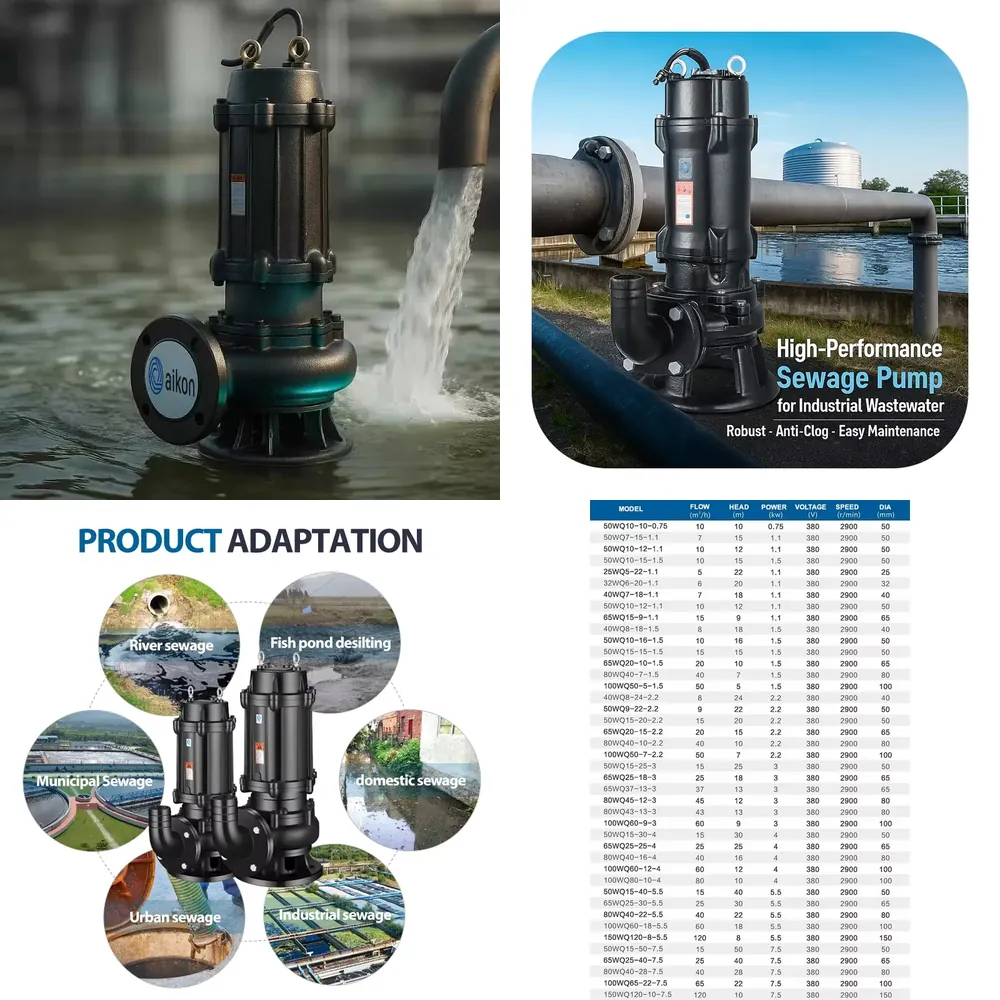 Water Pump Submersible - 5 0,75 kW Tauchpumpe für Abwasser