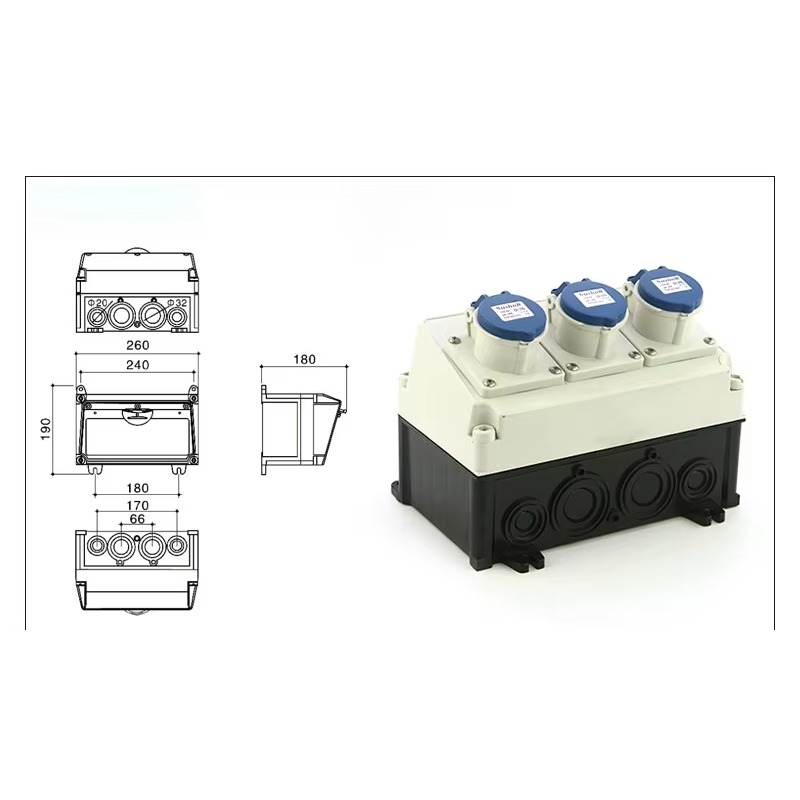 32A IP65 wasserdichte, wandmon – Outdoor Power Distribution Board Bewertung und Preis