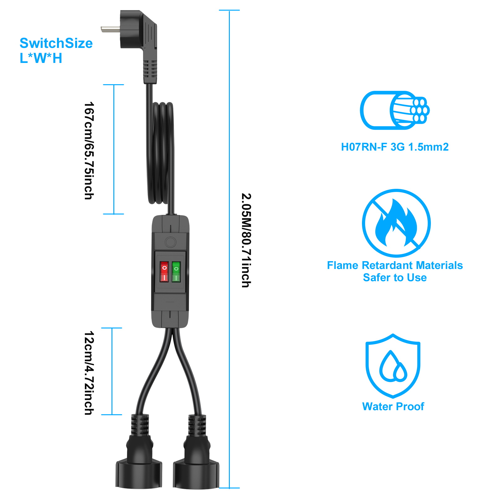 EU-Stecker 40cm/2m Verlängerun – Outdoor Power Extension Cord Bewertung und Preis