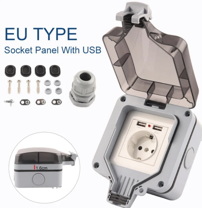 IP66 EU-Standard Deutscher Sti – Outdoor Usb Power Outlet Bewertung und Preis